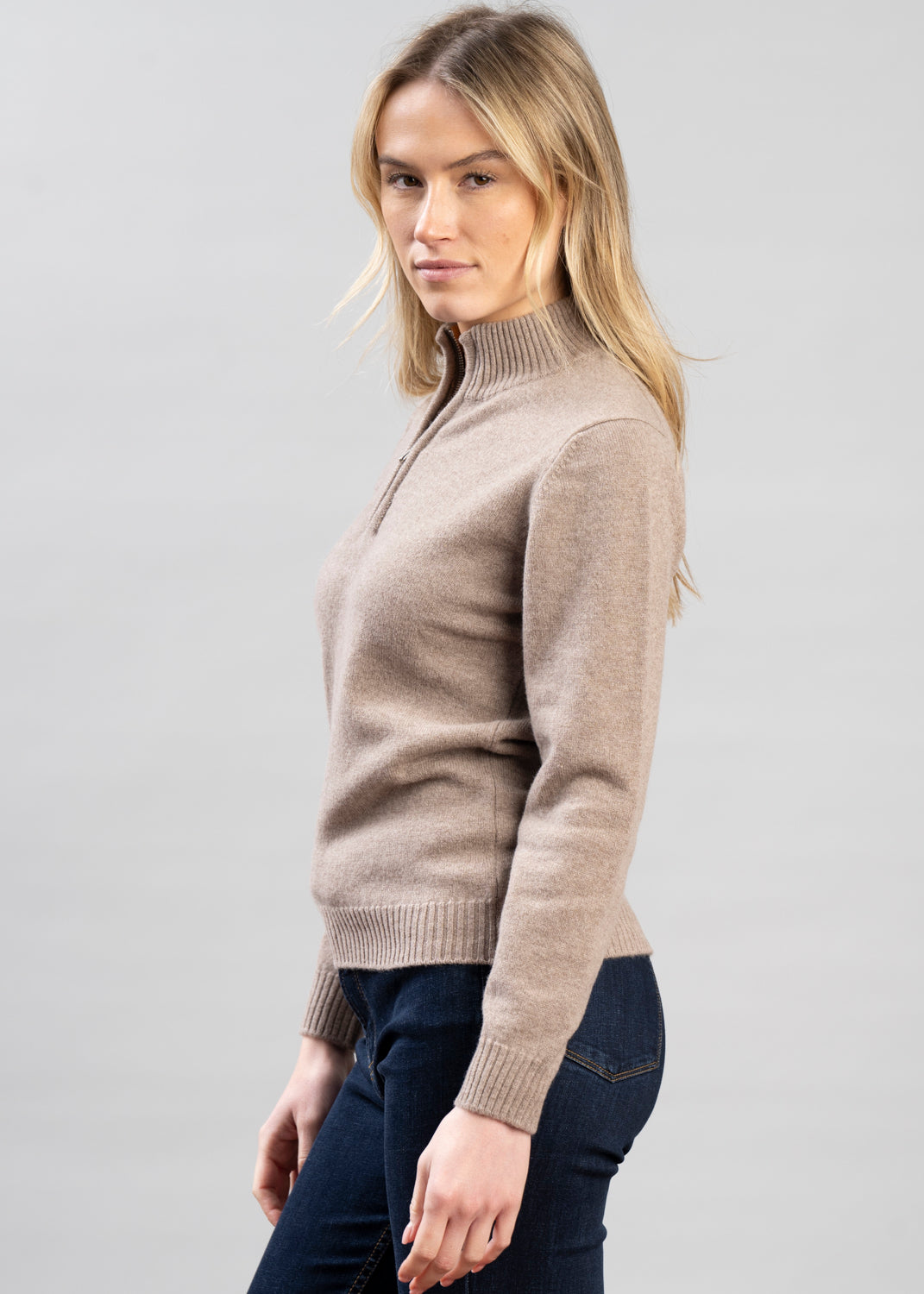 Lindsey Lambswool Zip Neck