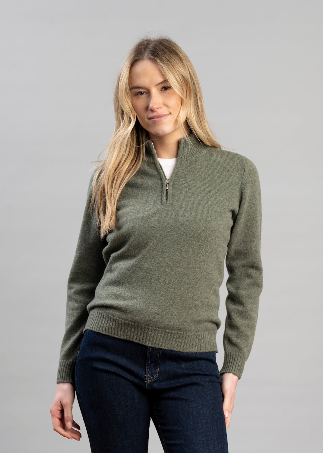 Lindsey Lambswool Zip Neck