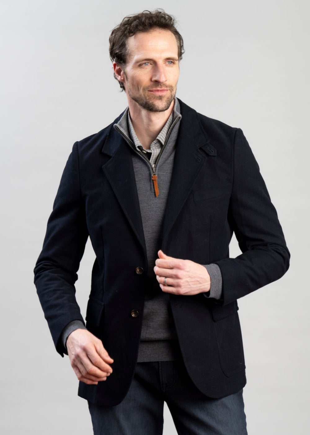 RM Williams Field Moleskin Blazer – Navy – Humes Outfitters