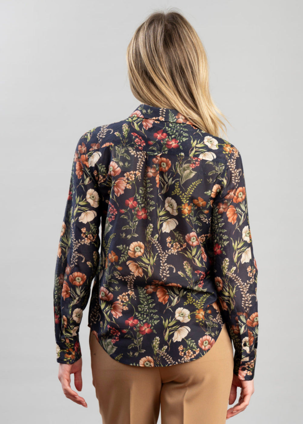 Floral Print Cotton Silk Shirt