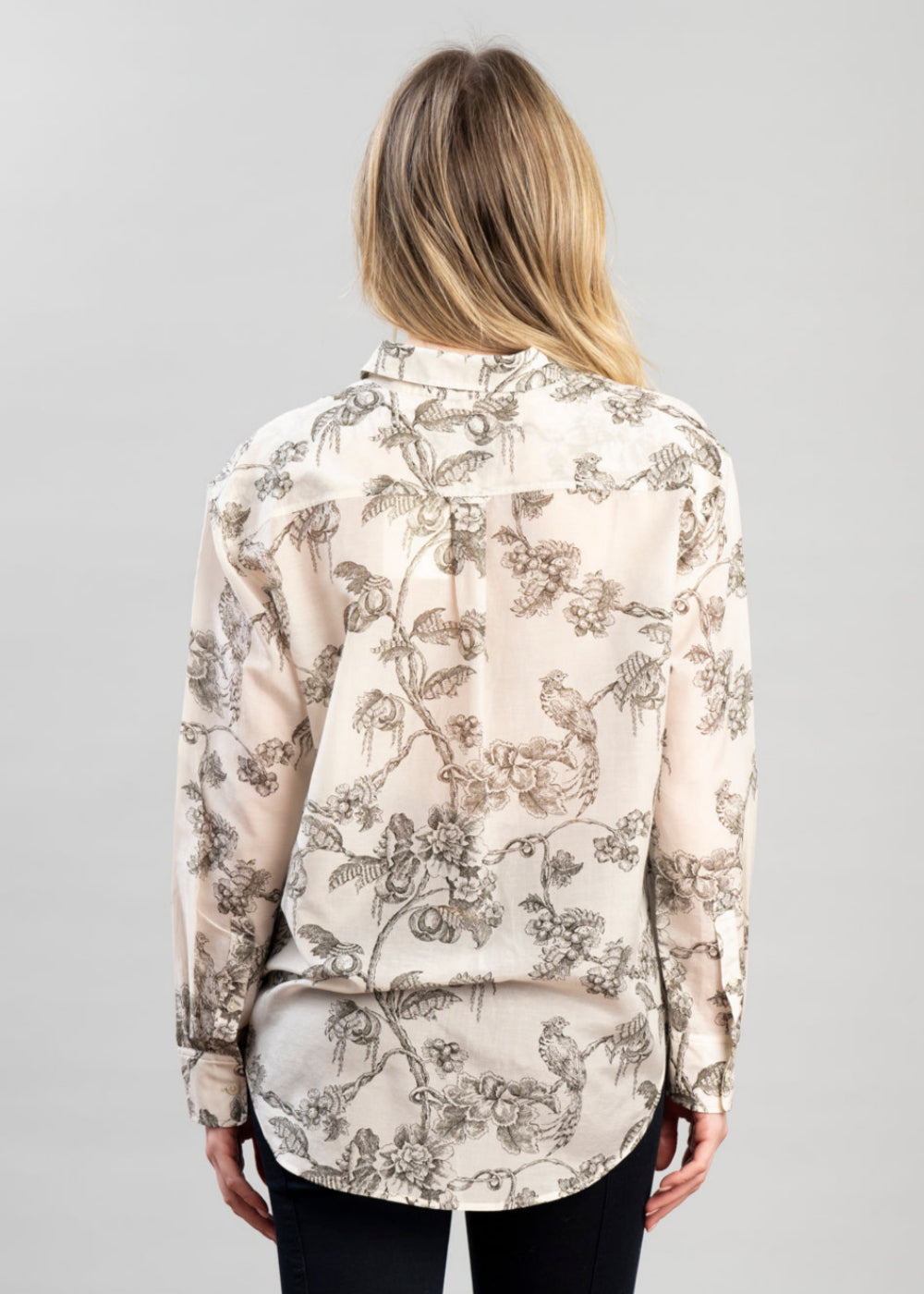 Tree Print Cotton Silk Shirt