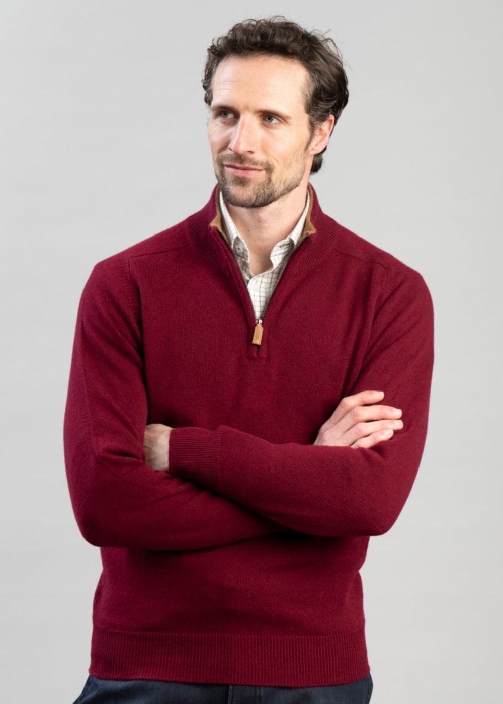Cashmere 2 Ply Zip Neck Sweater
