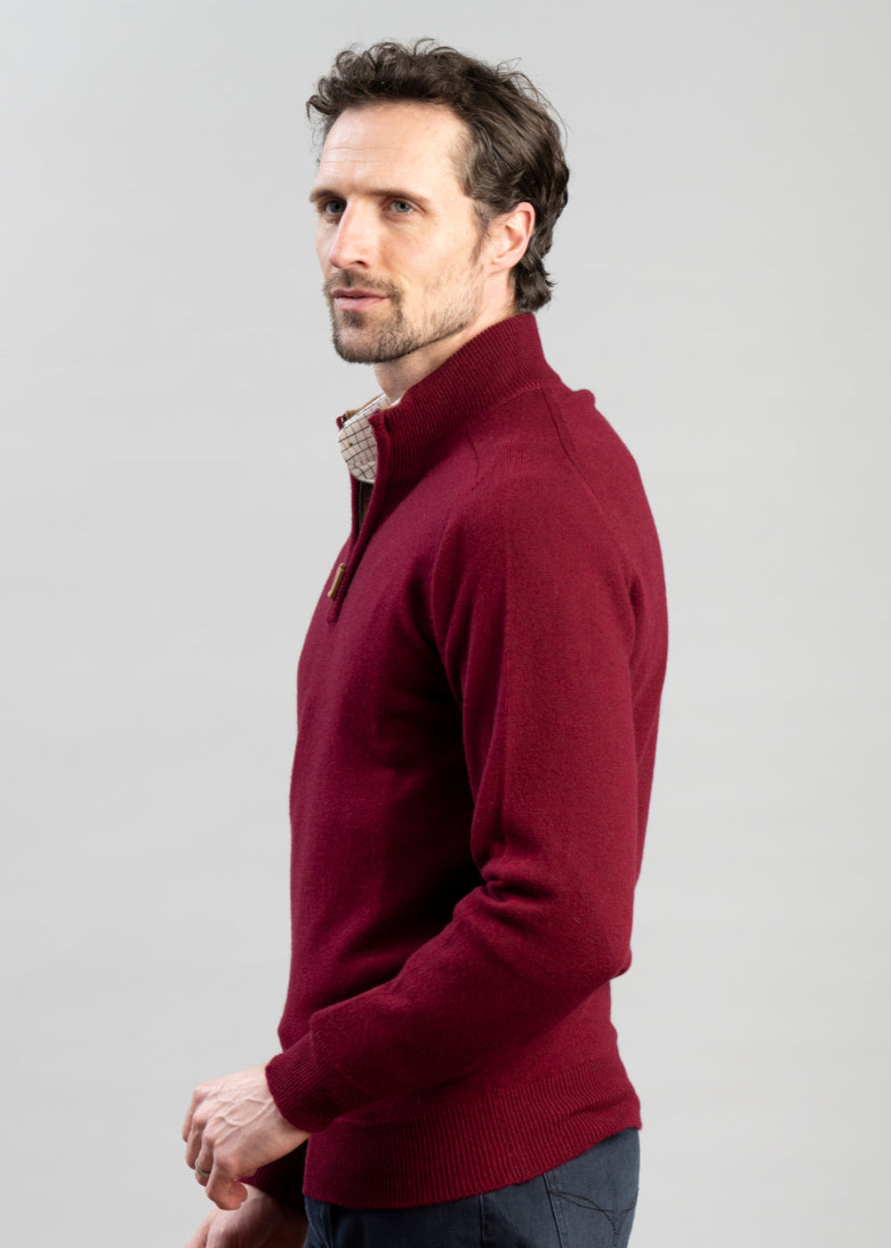 Cashmere 2 Ply Zip Neck Sweater