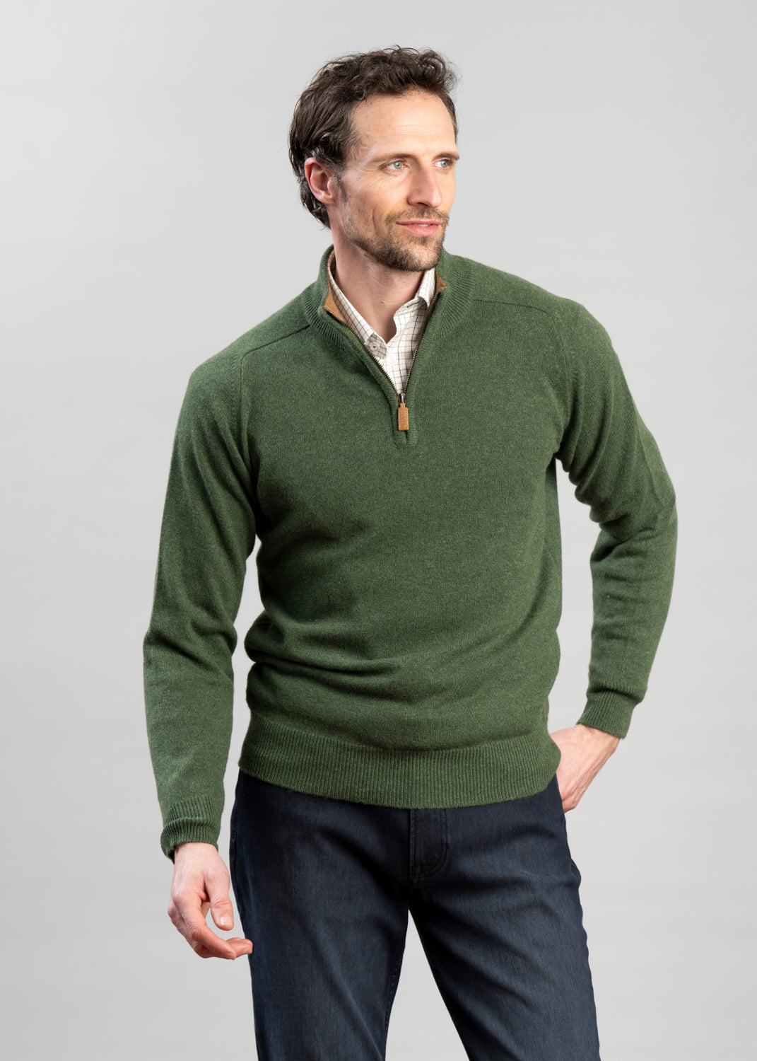 Cashmere 2 Ply Zip Neck Sweater