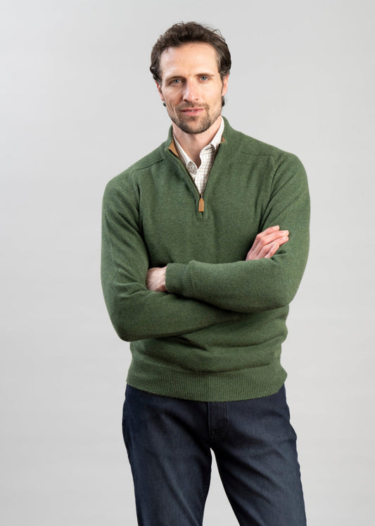 Cashmere 2 Ply Zip Neck Sweater