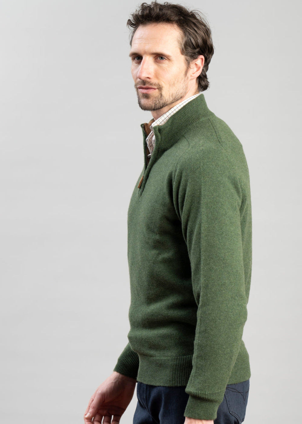 Cashmere 2 Ply Zip Neck Sweater