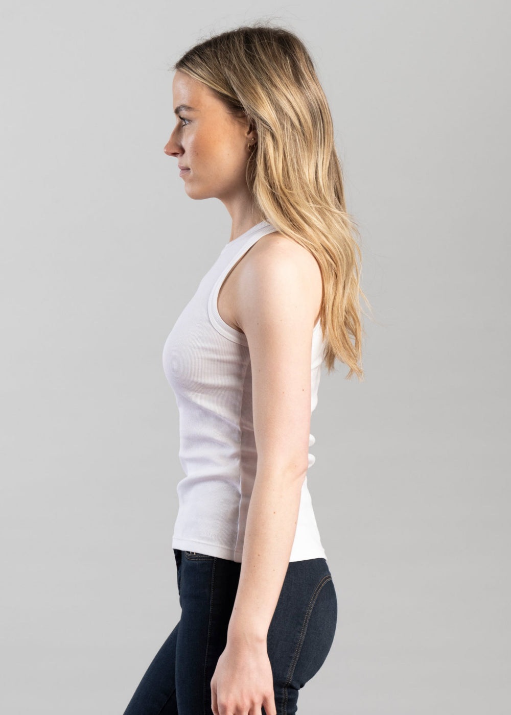 High Neck Rib Tank Top