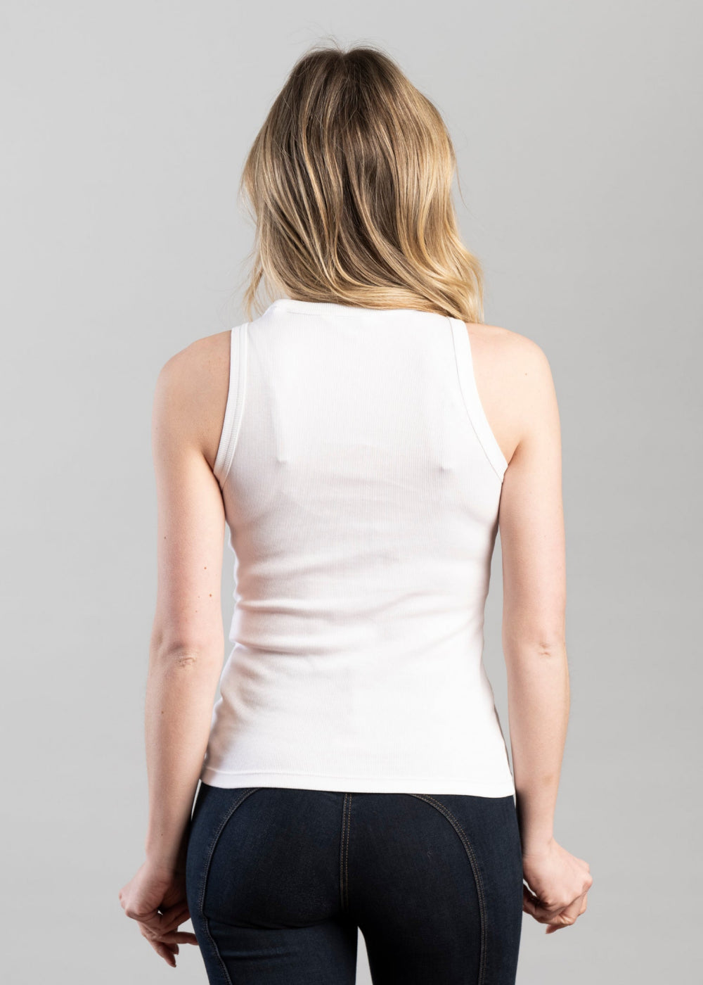 High Neck Rib Tank Top