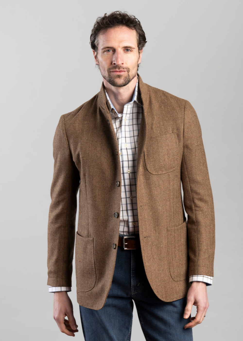 Taylor & Twill St Andrews Tweed Jacket – Brown Herringbone – Humes