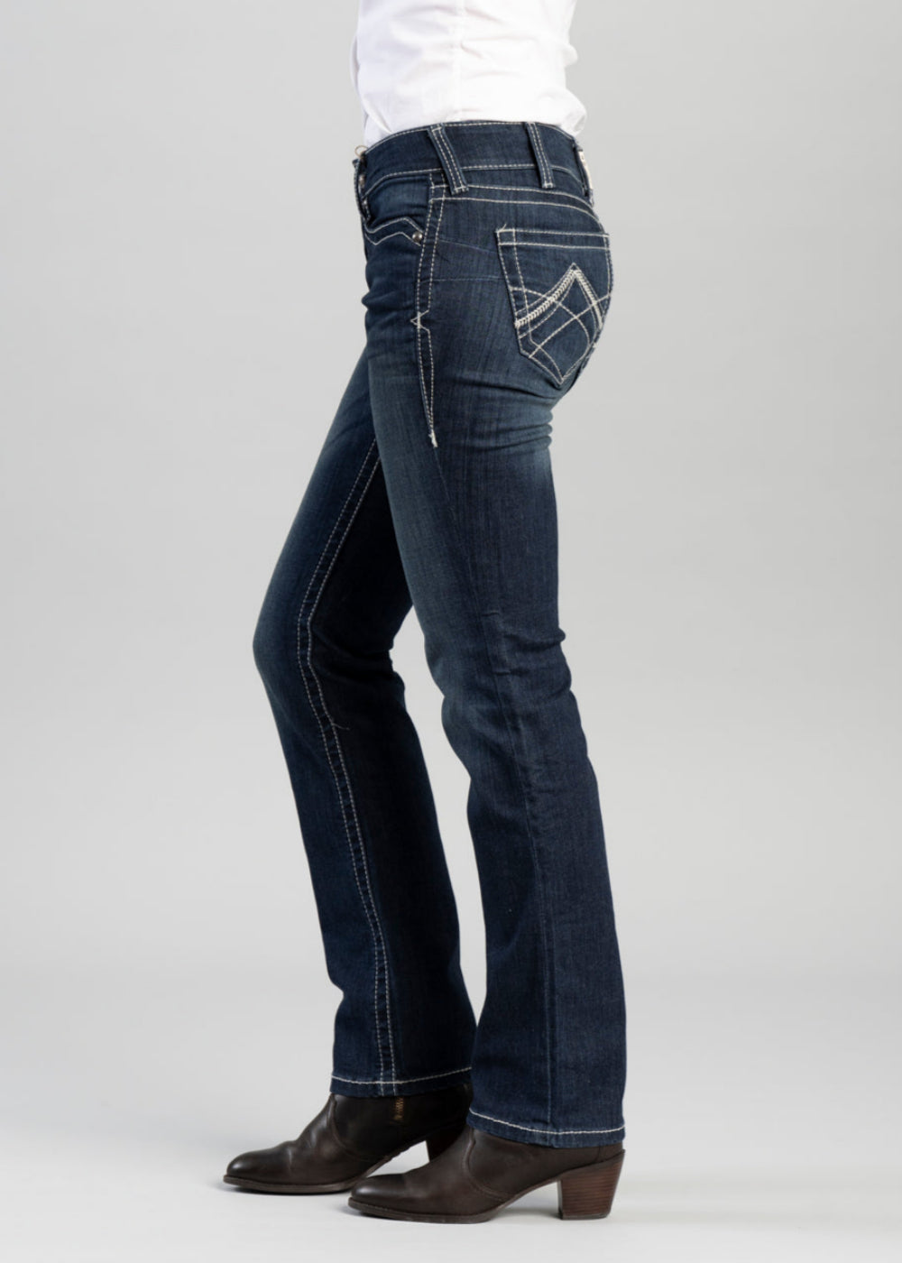 R.E.A.L Mid Rise Icon Stackable Straight Leg Jeans