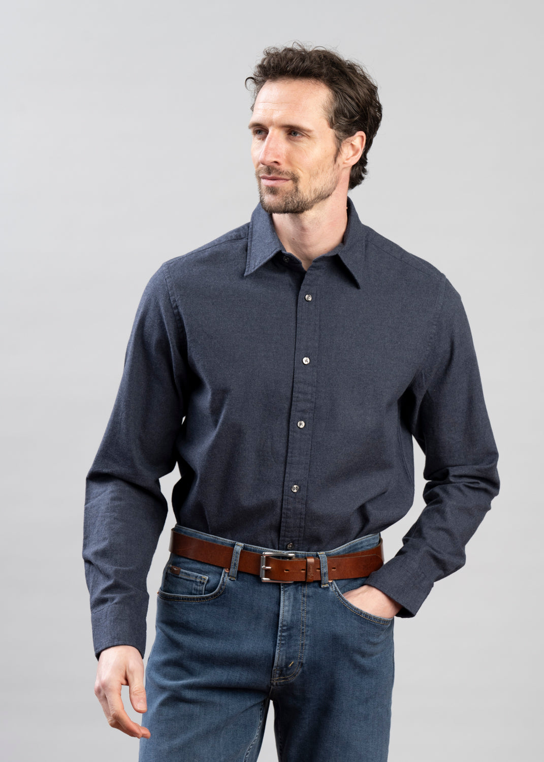 Regular Flannel Melange Shirt