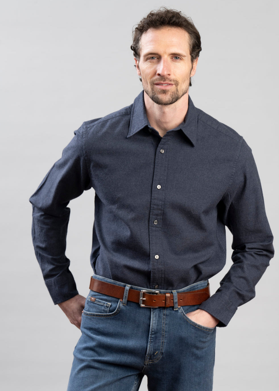 Regular Flannel Melange Shirt
