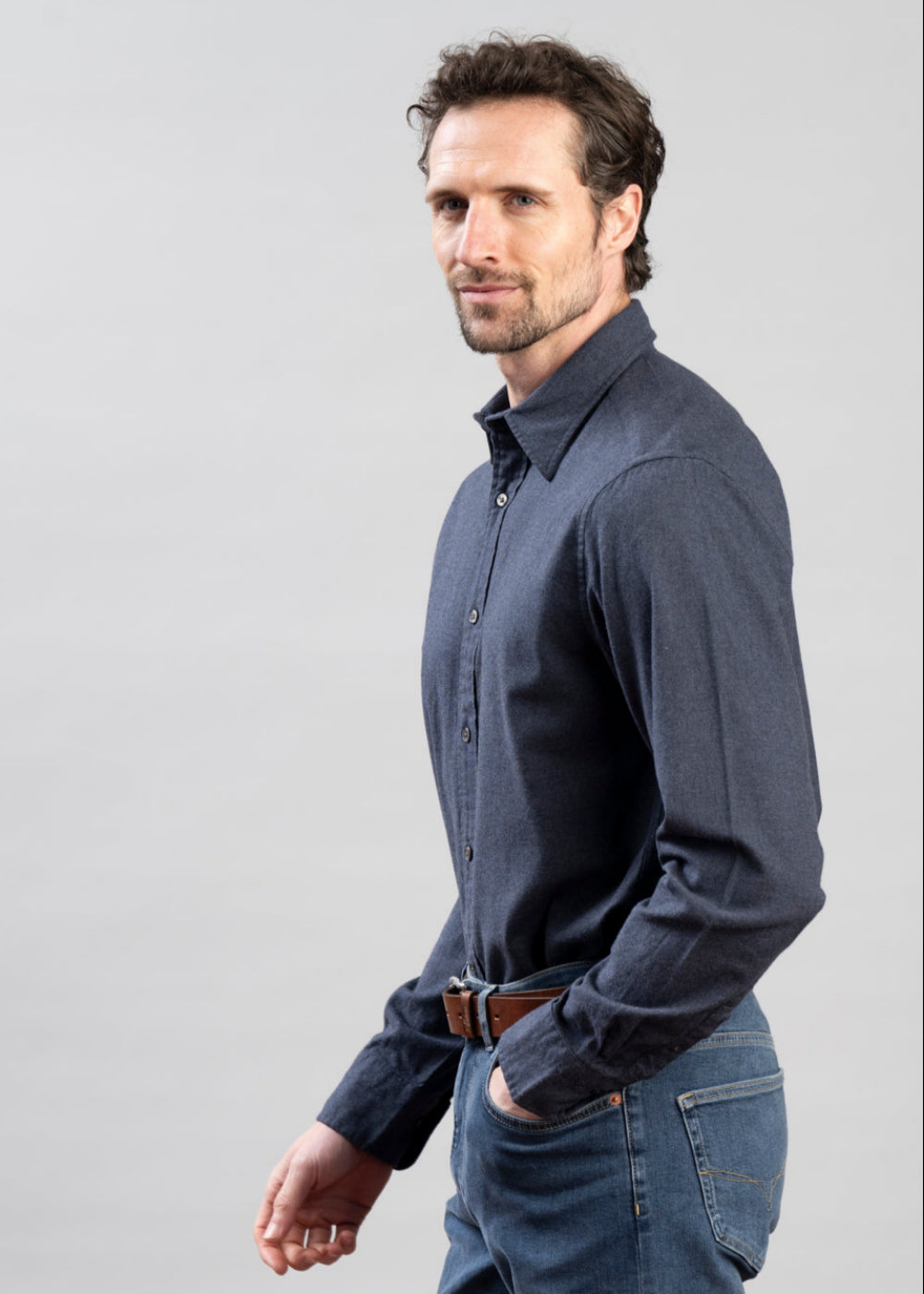 Regular Flannel Melange Shirt