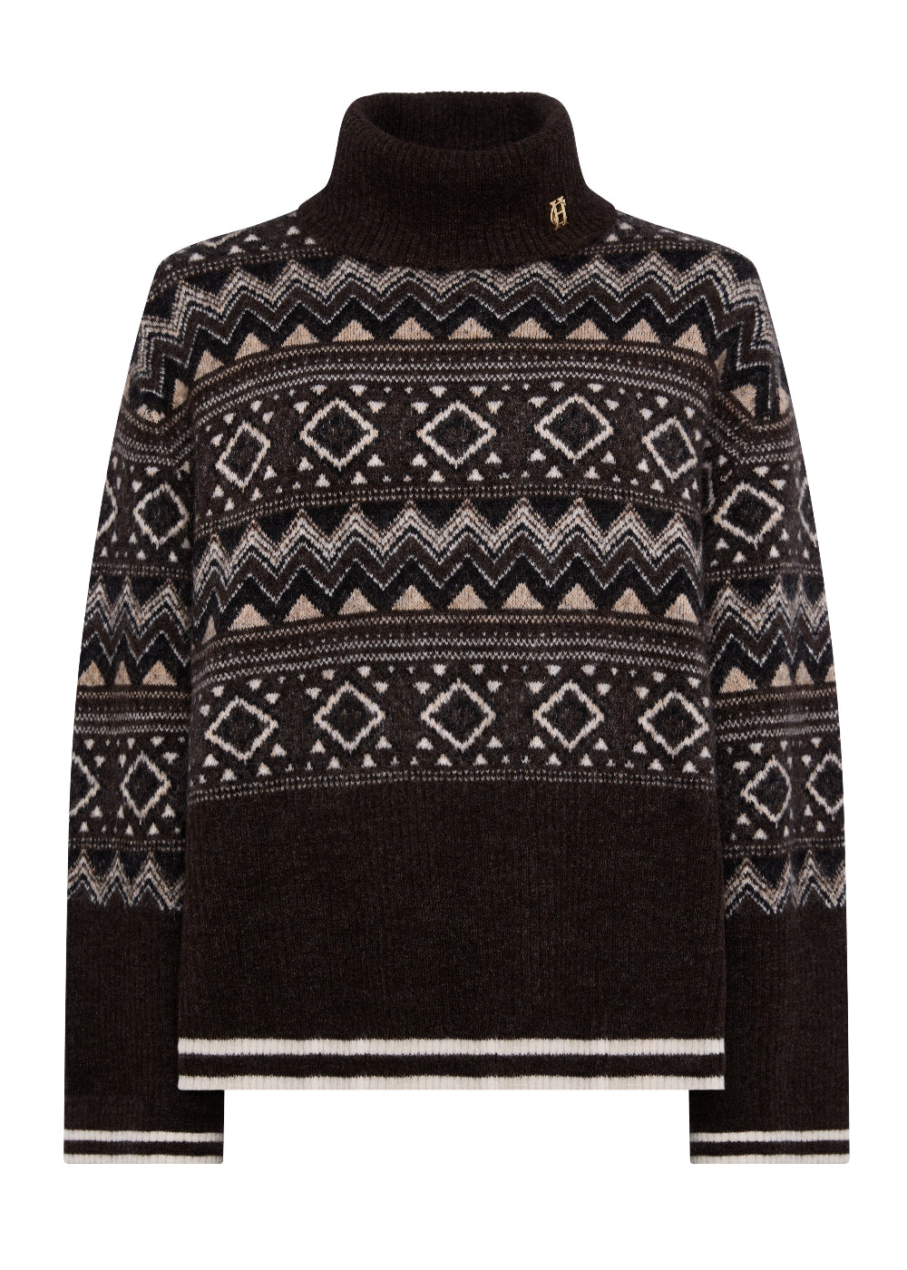 Antonia Fairisle Roll Neck Knit