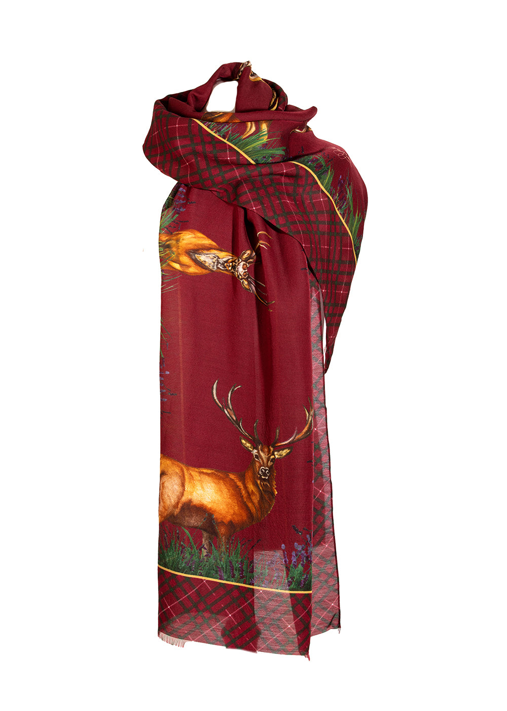 Caledonia Wool Silk Shawl Scarf