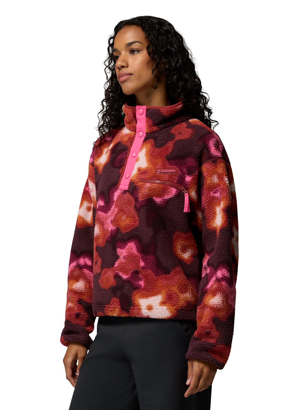 Helvetia II Printed Cropped Half Snap Fleece