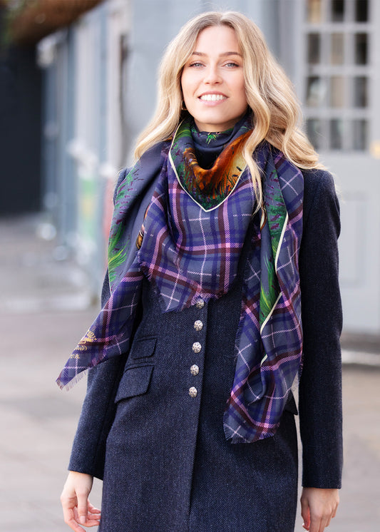 Caledonia Wool Silk Shawl Scarf