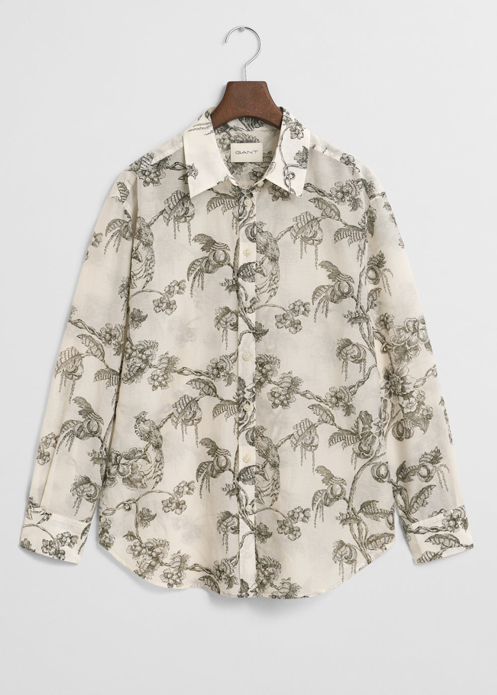 Tree Print Cotton Silk Shirt