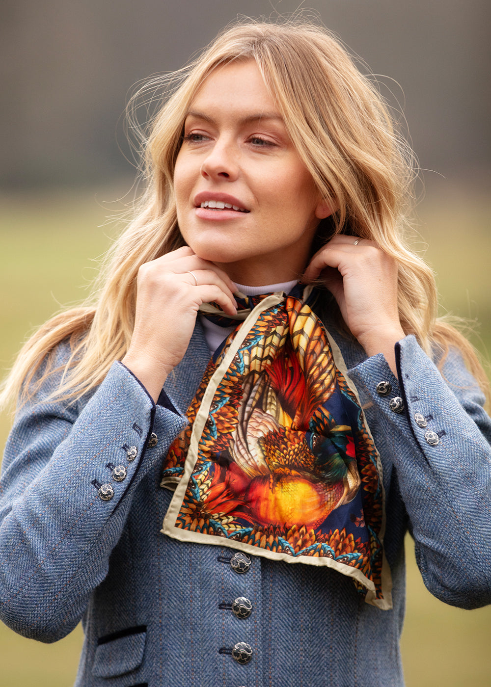 Heads or Tails Narrow Silk Scarf