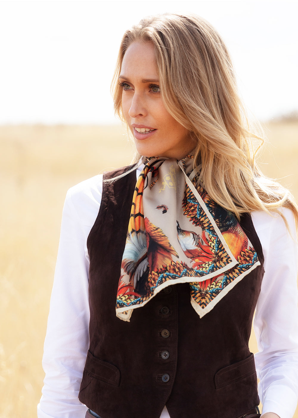 Heads or Tails Narrow Silk Scarf