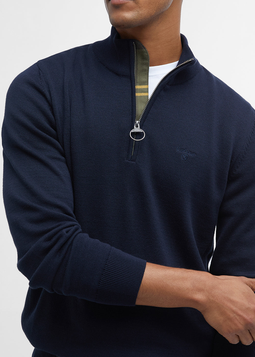 Cotton Half Zip Knitted Jumper