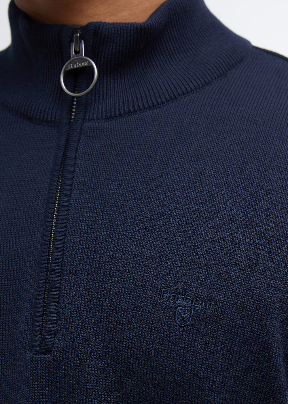 Cotton Half Zip Knitted Jumper