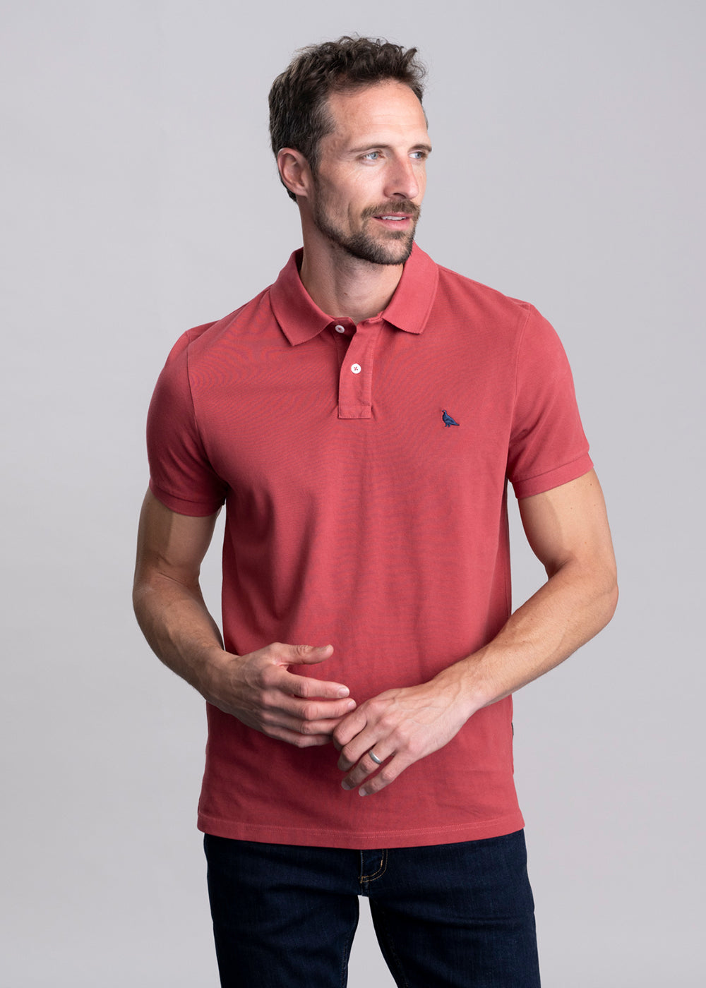 St Ives Garment Dyed Jersey Polo Shirt