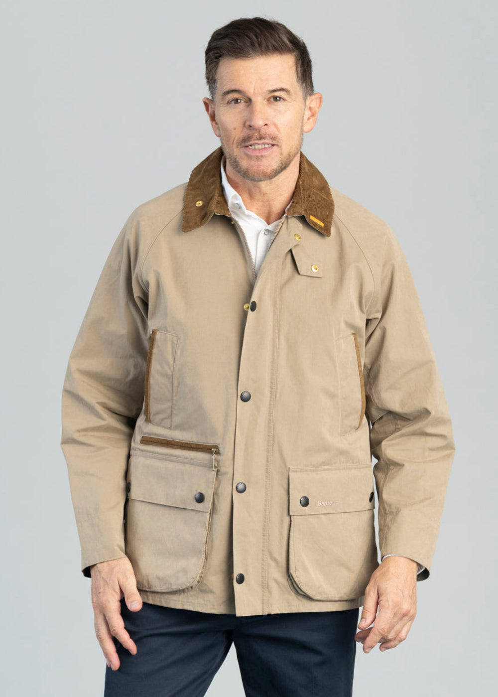 Barbour ベージュ コットンジャケット Barbour Icons Bedale Casual Jacket – Military Brown – Humes Outfitters