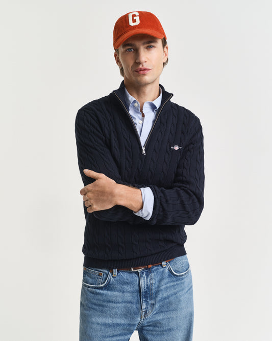 Cotton Cable Half Zip