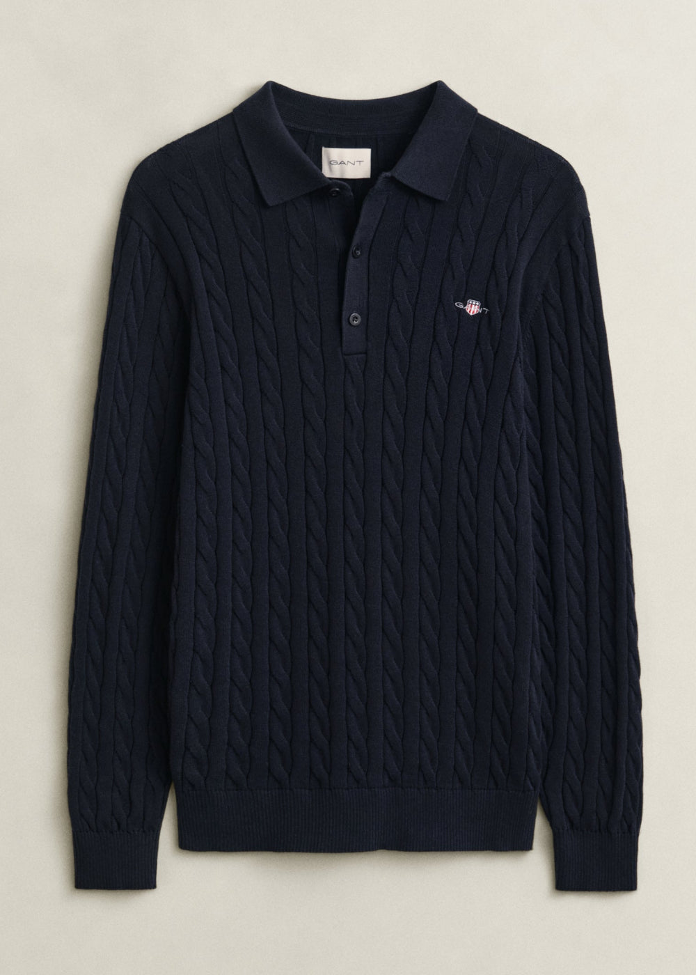 Cotton Cable Polo AW26 - Evening Blue