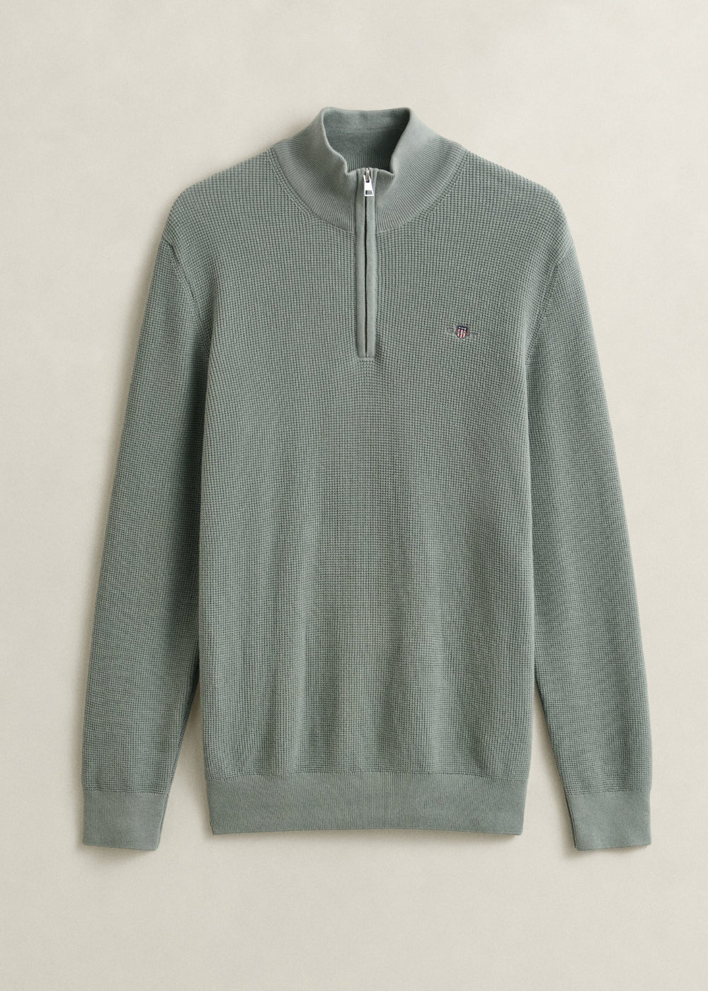 Micro Textured Cotton Half Zip