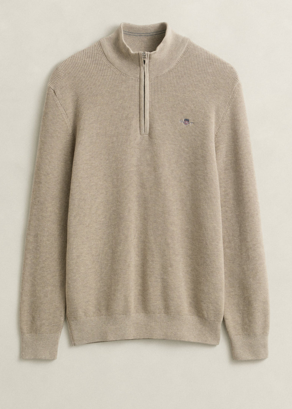 Micro Textured Cotton Half Zip