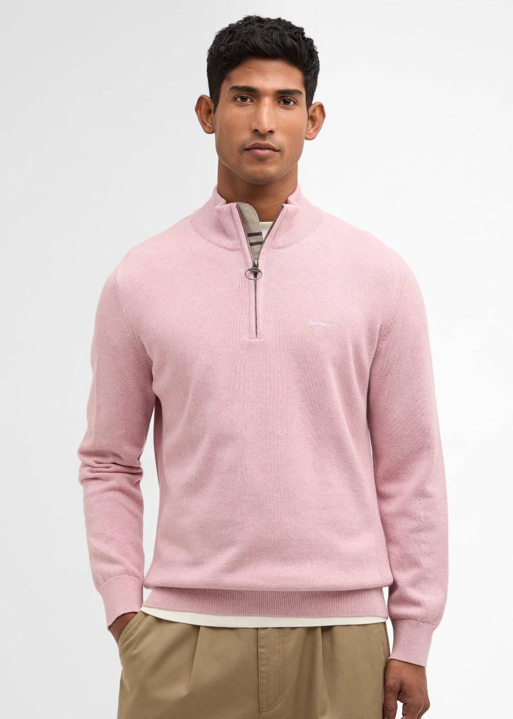 Cotton Half Zip Knitted Jumper
