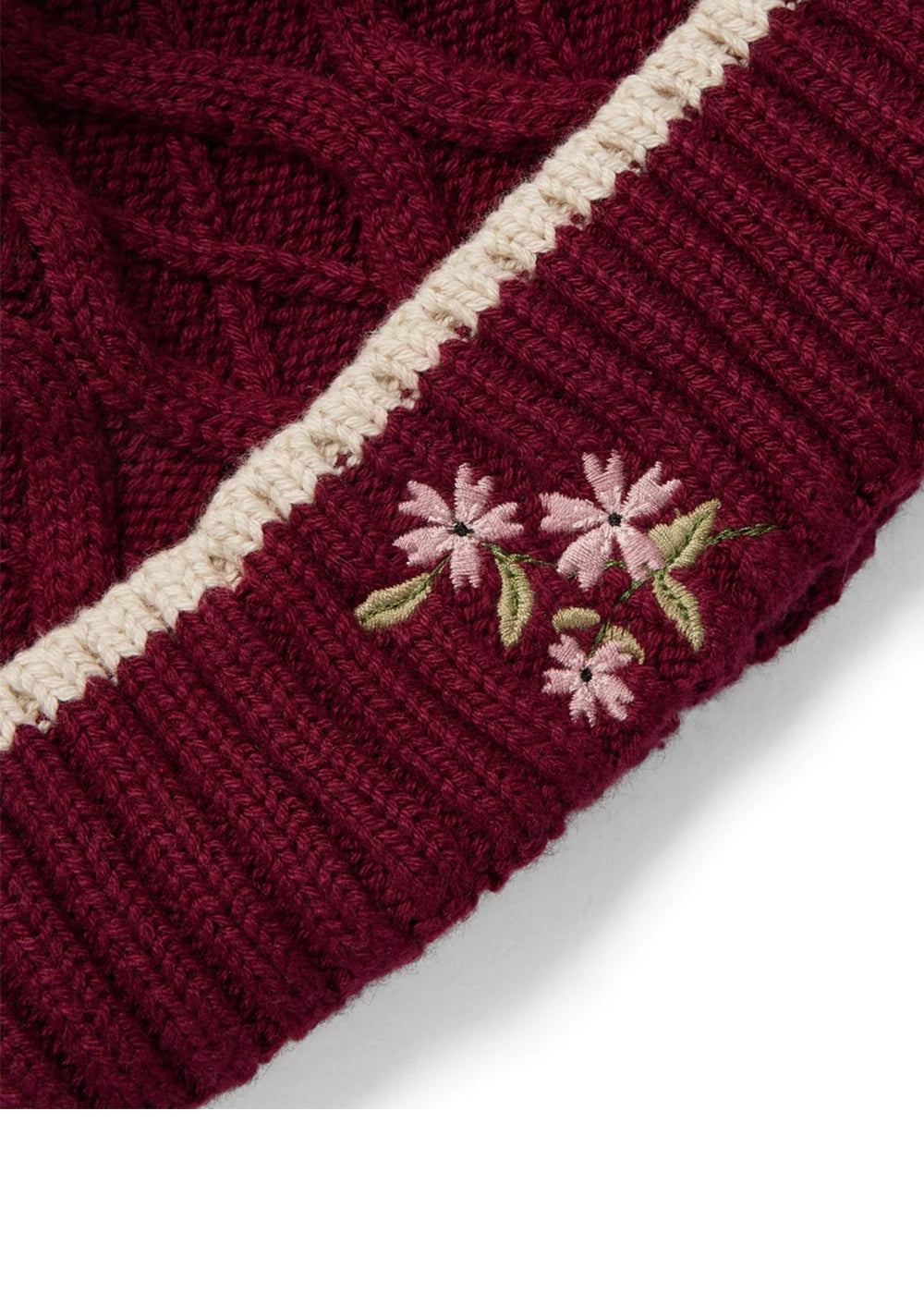 Horseshoe Floral Knit Hat