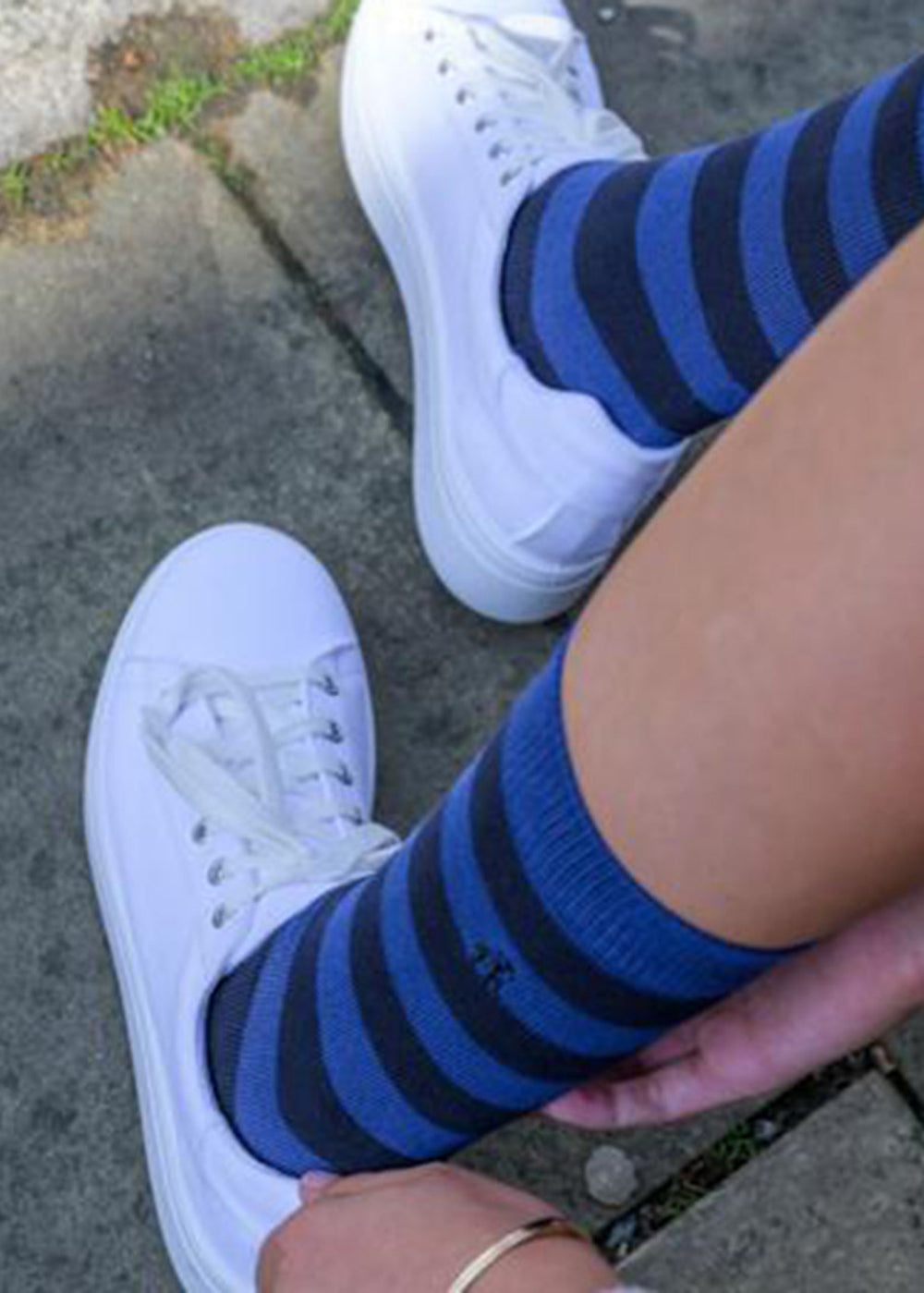 Charcoal Grey Striped Bamboo Socks