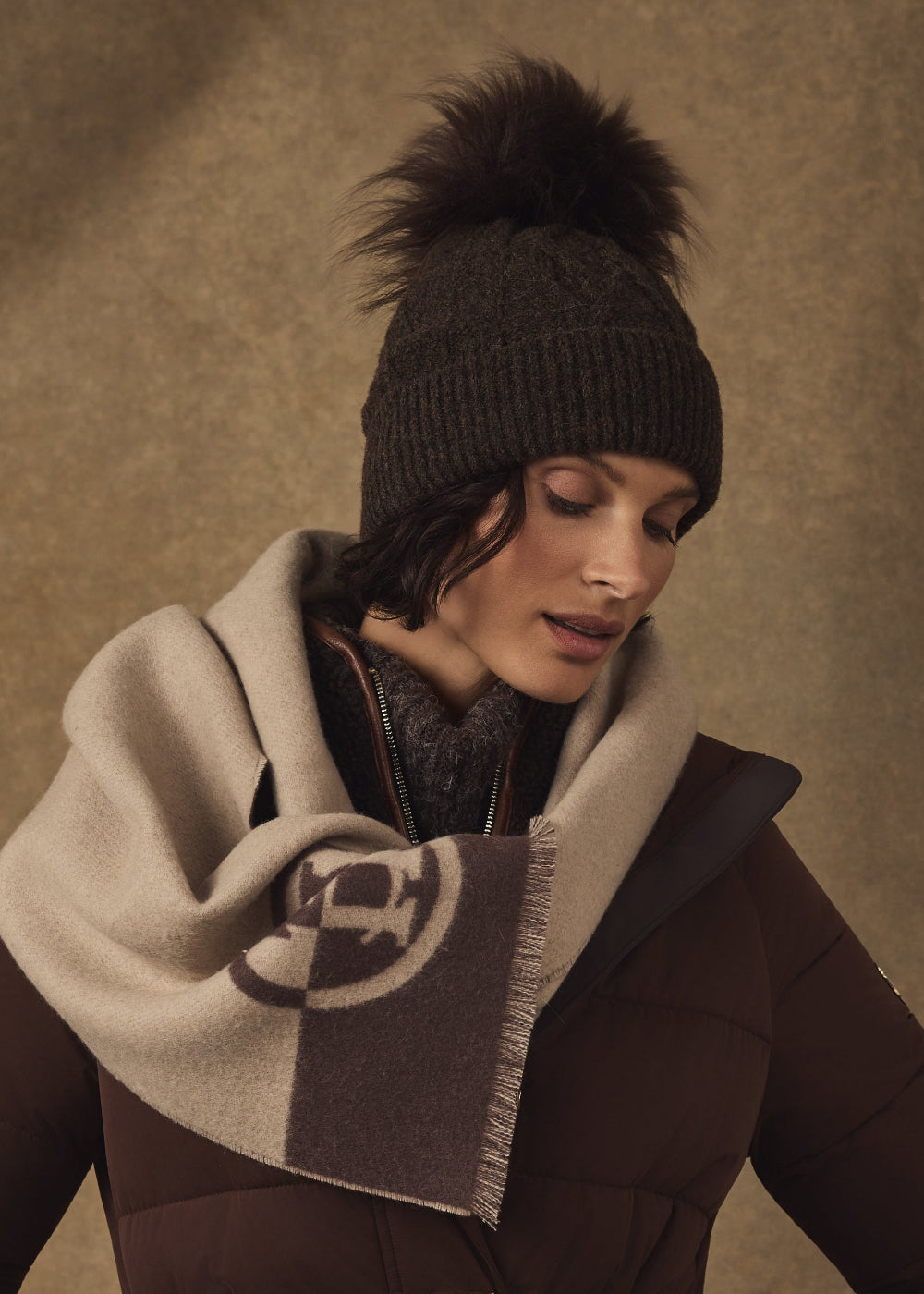 Sloane Cable Bobble Hat