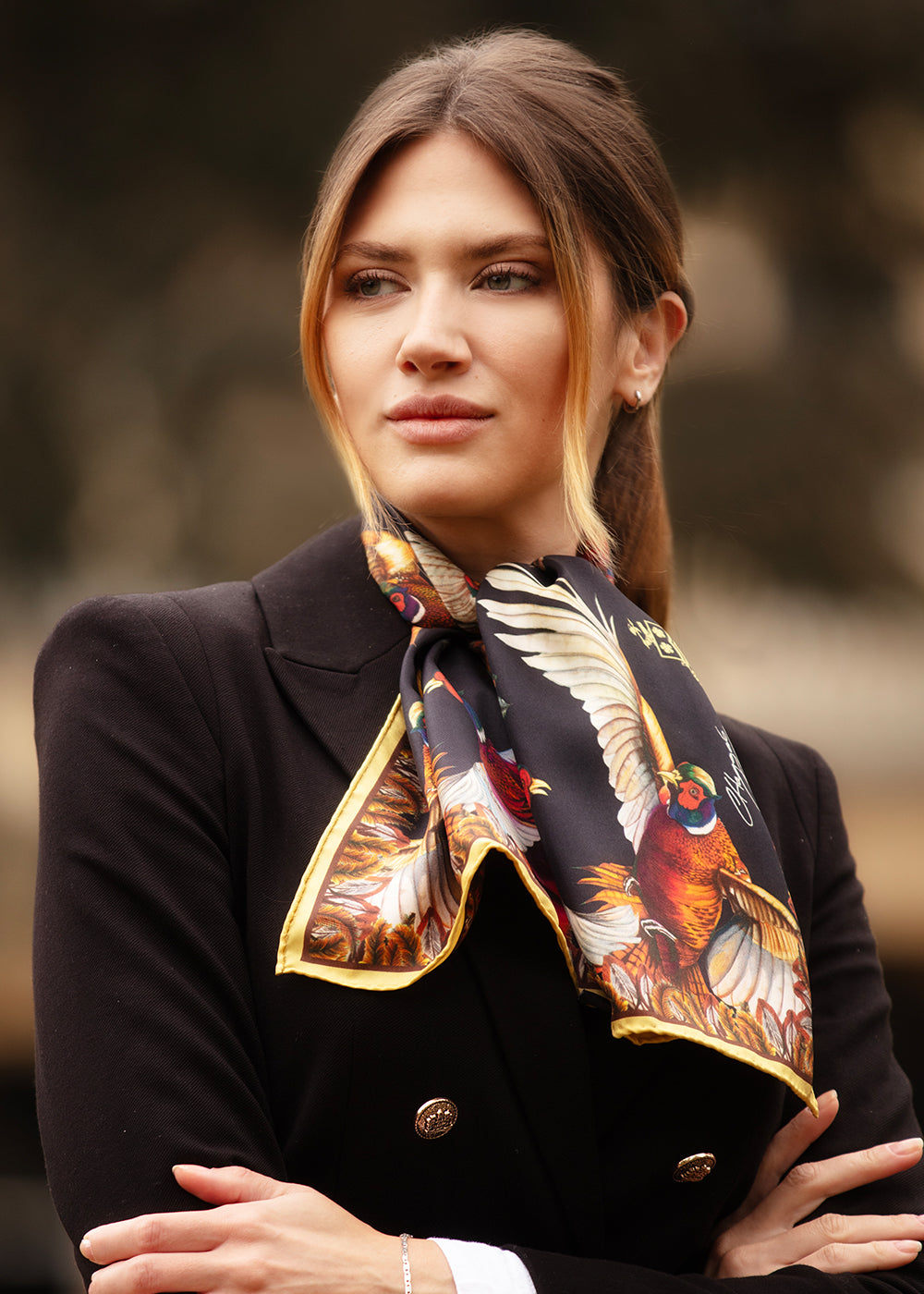 Turf War Narrow Silk Scarf