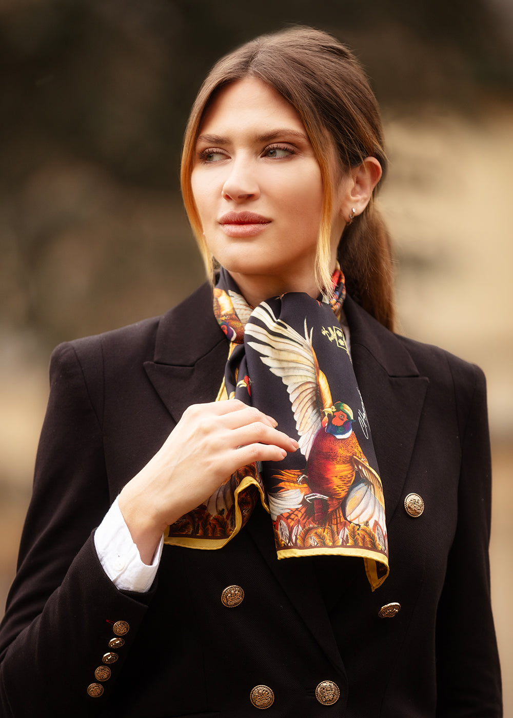 Turf War Narrow Silk Scarf
