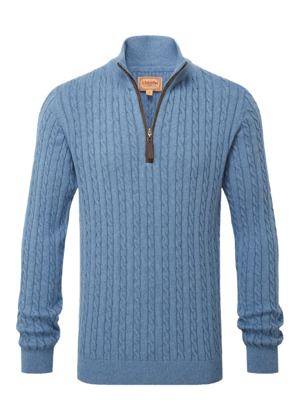 Calton Cotton Cashmere Cable 1/4 Zip Jumper