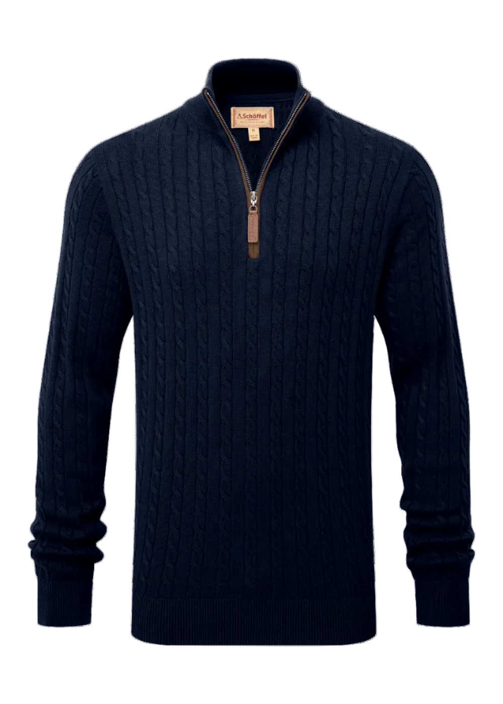 Calton Cotton Cashmere Cable 1/4 Zip Jumper