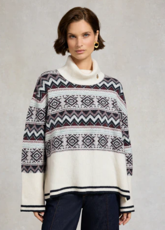 Antonia Fairisle Roll Neck Knit
