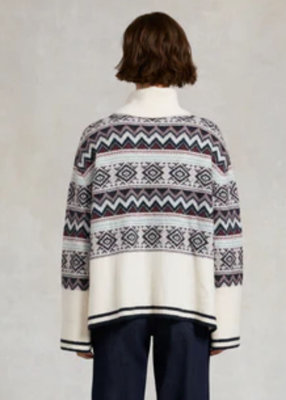 Antonia Fairisle Roll Neck Knit