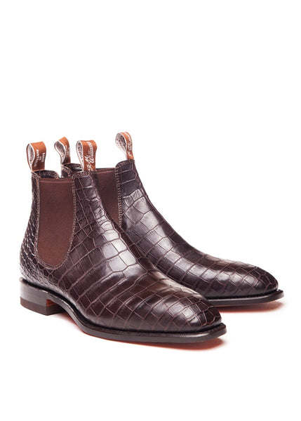RM Williams Crocodile Boots – Chestnut – Humes Outfitters