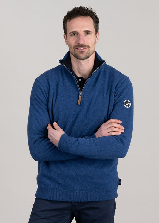 Stellan T-Neck Windproof Sweater - Dark Royal - 0