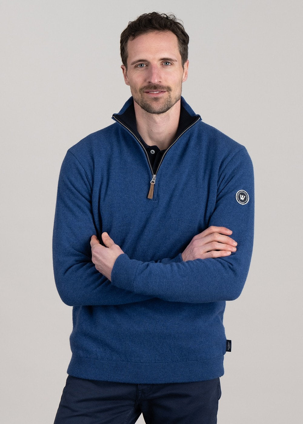 Stellan T-Neck Windproof Sweater - Dark Royal - 0