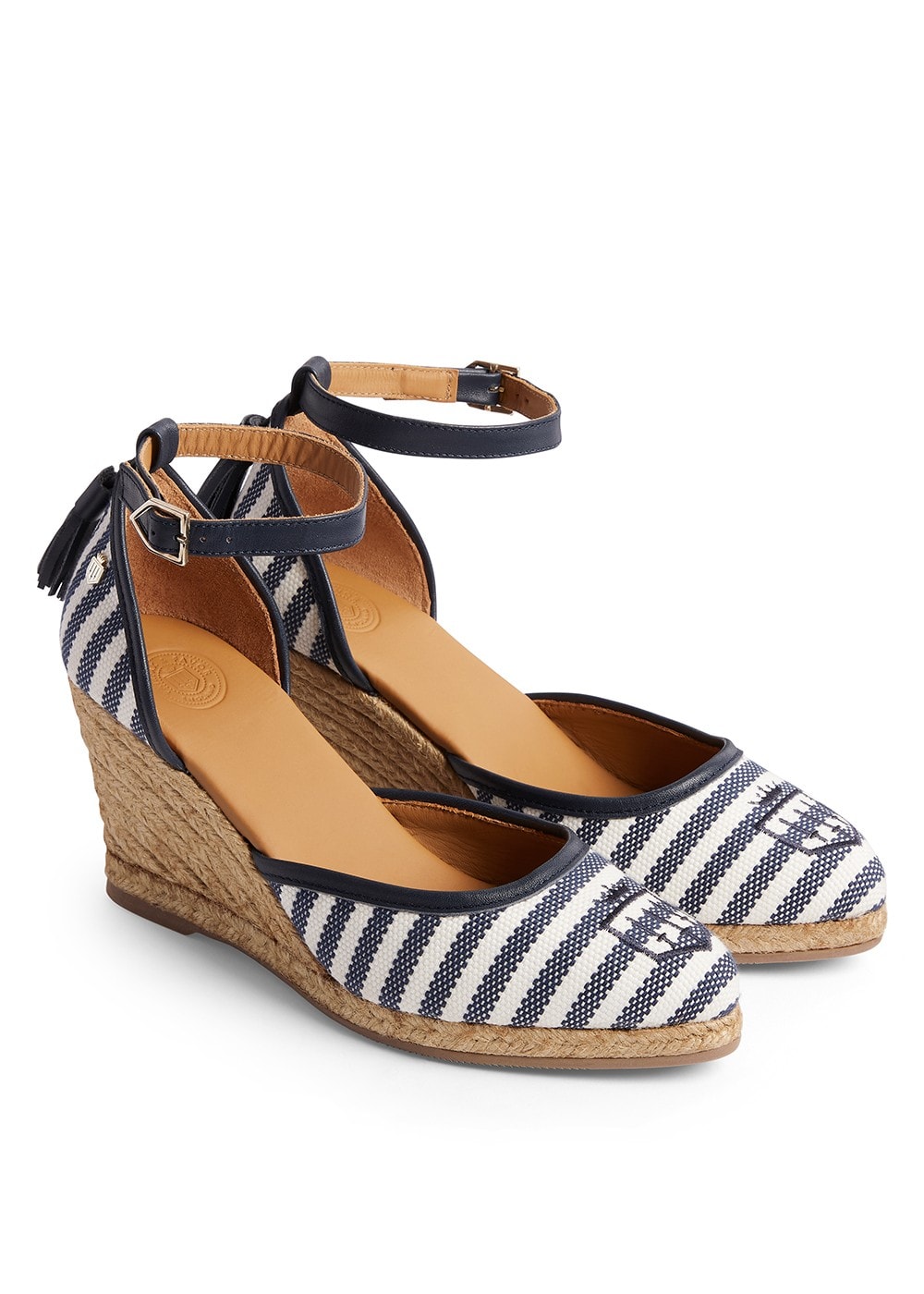 Monaco Wedge - Navy Stripe - 0