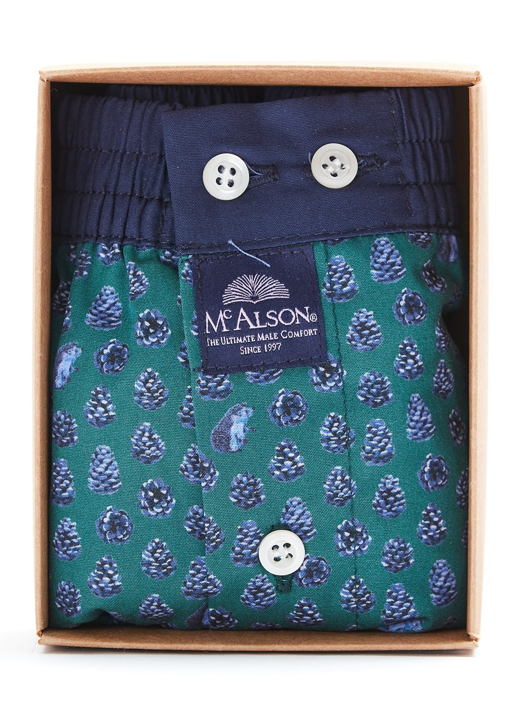 Boxer Shorts - Green Pinecone - 0