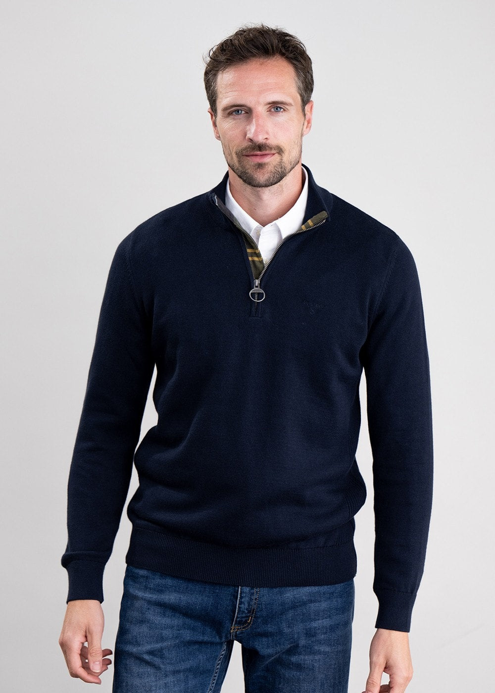 Cotton Half Zip - Navy - 1
