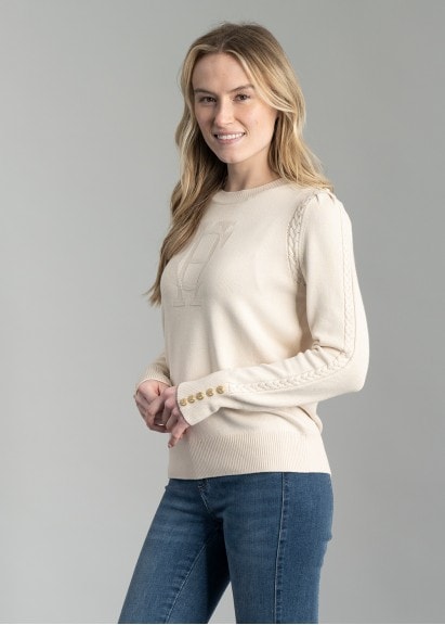 Bibury Crew Neck Knit - Almond