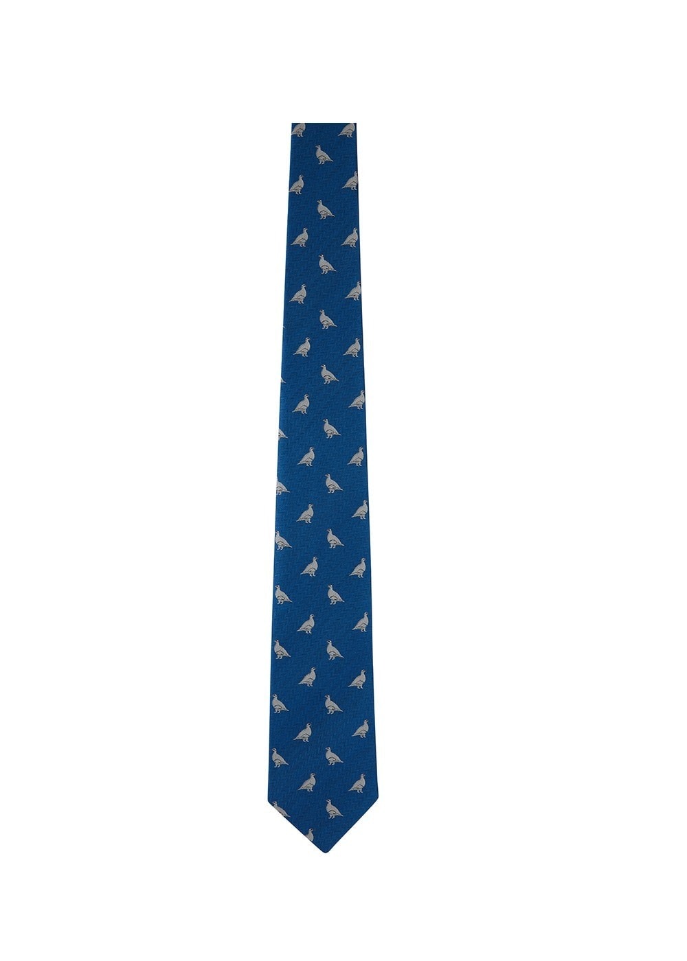 Ashford Silk Tie - Dusky Blue Ptarmigan - 0